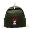 Bear Backpack Corduroy Student Schoolbag Women Cartoon Backpack