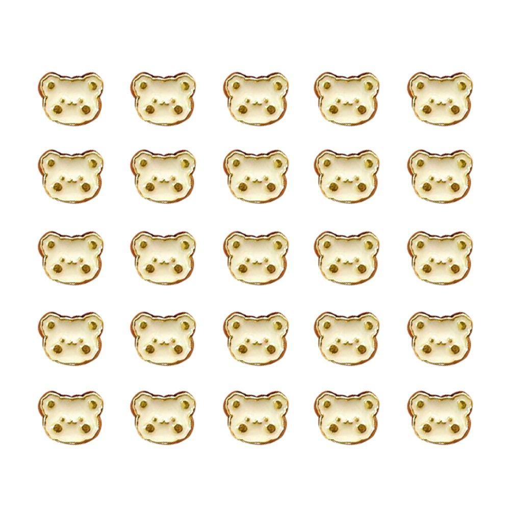 20pcs Metal Bear Head Buttons Mini Doll Shoes Buckles  DIY Doll Clothes Accessories