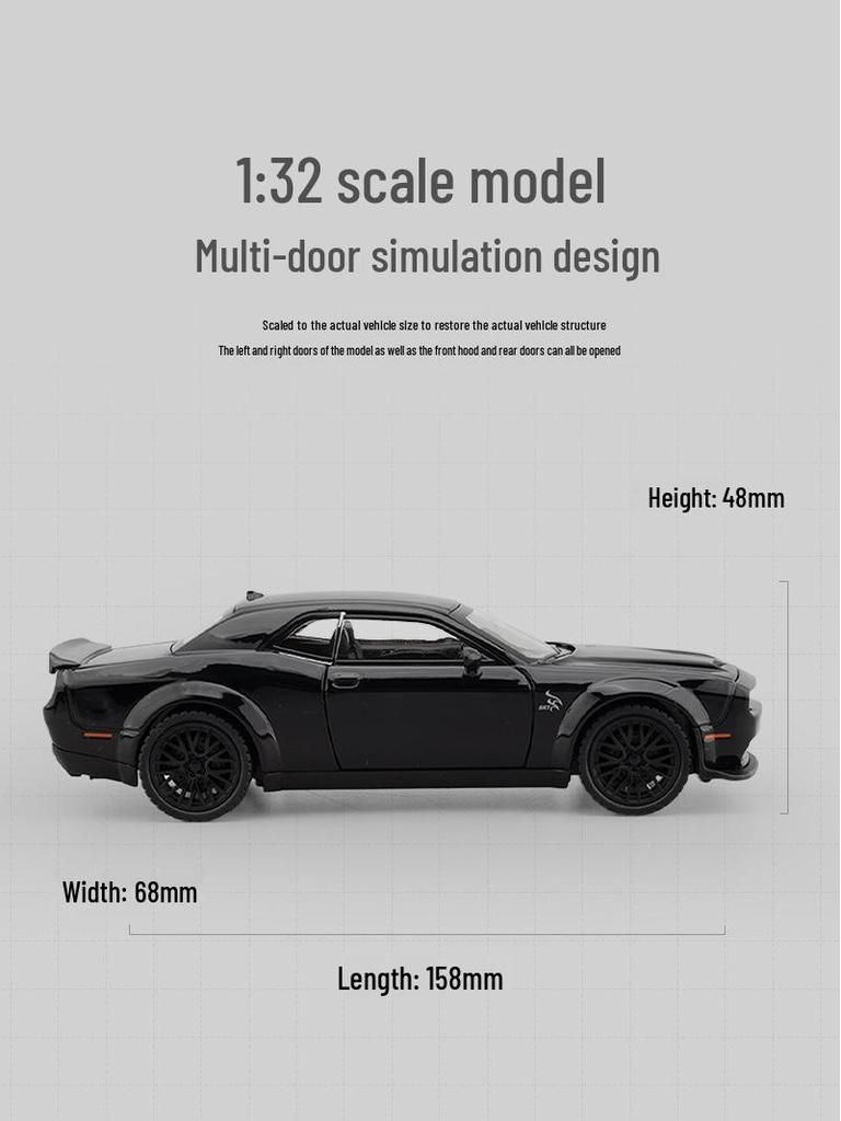 Jiaye 1/32 Сплавная инерционная игрушечная машинка Dodge Hellcat со звуком и светом