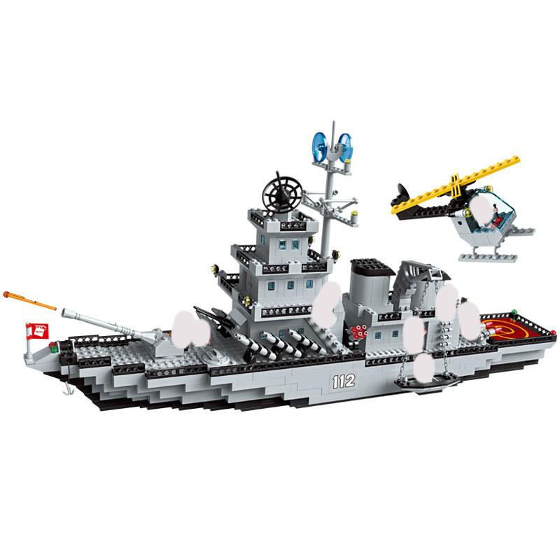 112 Крейсер Линкор Авианосец Военная Сборка Модель Мальчик Собранные Строительные Блоки Подключаемые Игрушки Подарки