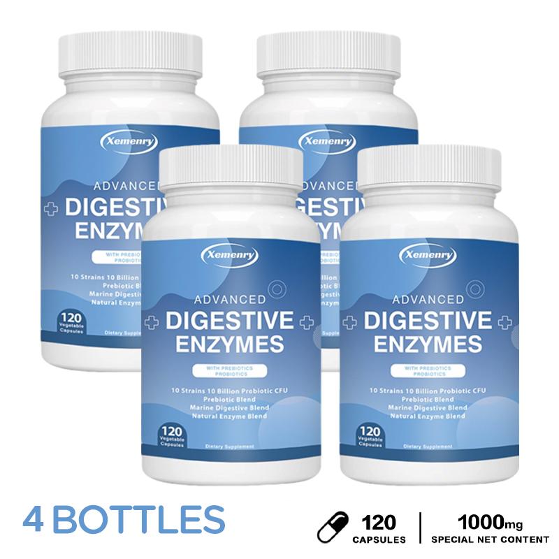 XEMENRY prebiotic and probiotic supplement, vegetarian formula, contains amylase and bromelain