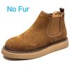 Fashion Genuine Leather Men Winter Short Plush Boots British Style Warm Casual Leather Thick Bottom Winter Shoes Outdoor Walking Shoes