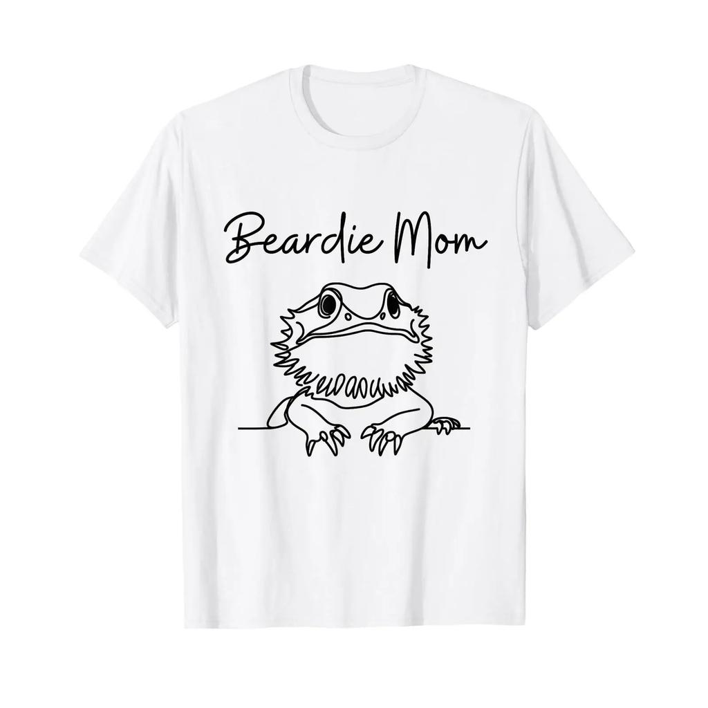 Cute Bearded Dragon Reptile Mom T Shirt Beardie Lizard Unisexs Vintage Soft Comfortable Designer Clothes Breathable