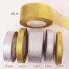 Satin Ribbon with Silver and Gold Glitter for Cake Decoration and Packaging