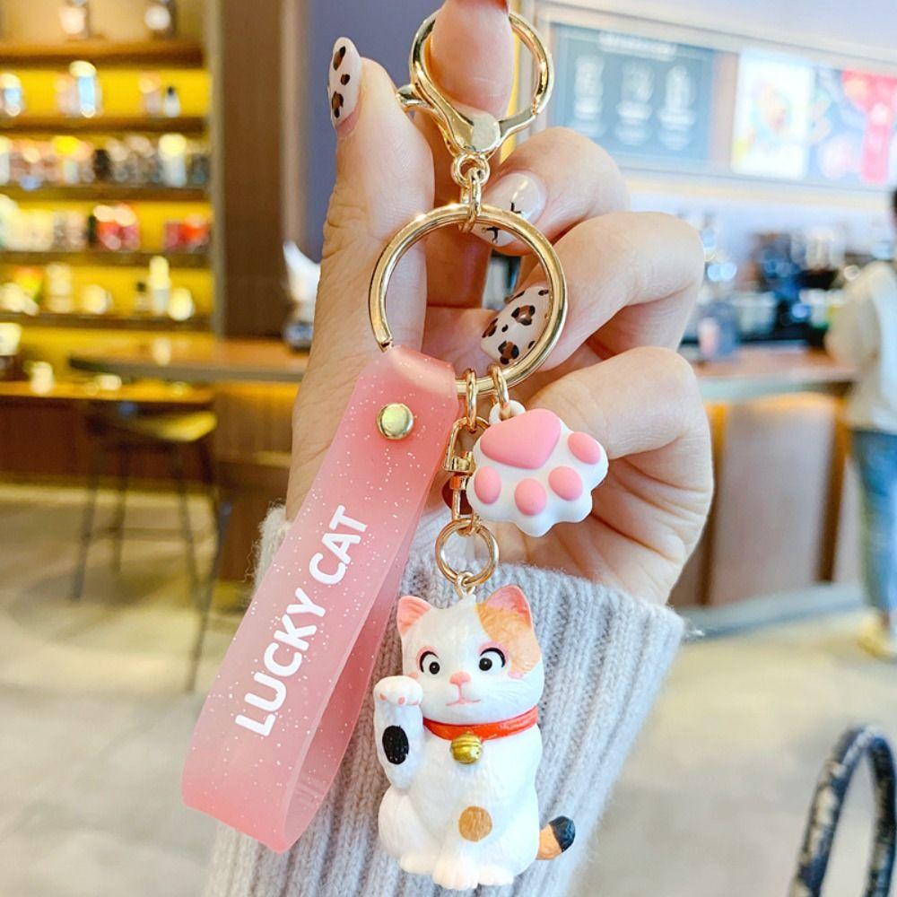 Ювелирный подарок Брелок с кошкой-манеки-нэко Украшение Подвеска в виде кошачьей лапки Креативный кошачий брелок Подарок для пары