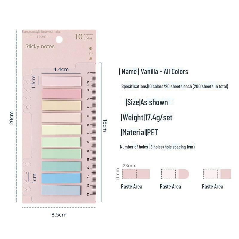 Прозрачная линейка и наклейки-указатели Morandi Marker для студентов