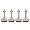 4Pcs Stainless Steel Dia 85mm Level Fixed Adjusting Feet with M16 Screw For Industry, Machinery Heavy Rubber Damping Pad