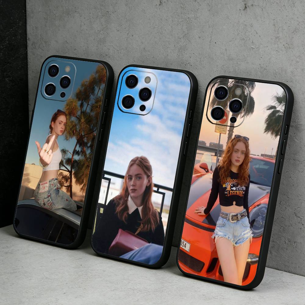 Sth M-Mex Actor S-Sadie S-Sink-kkS Phone Case For iPhone17,16,15,14,13,12 Plus,Max Soft Silicone Black Cover