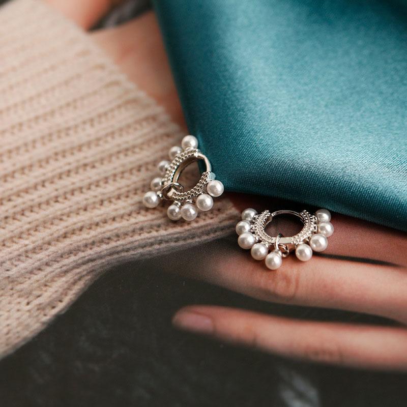ANENJERY Жемчужные круглые серьги-кольца женские персональные серьги ювелирные изделия