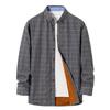 Fleece Lined Lapel Shirts For Men Winter Warm Loose Button Down Stylish Long Sleeve Cotton Plaid Shirt Jackets