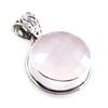 Natural Rose Quartz Gemstone 925 Solid Sterling Silver Jewelry Pendant 1.4" g8O50
