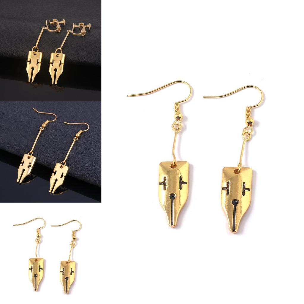 Rohan Kishibe Jojos Bizarre Adventure Alloy Earrings With Electroplated Finish For Cosplay