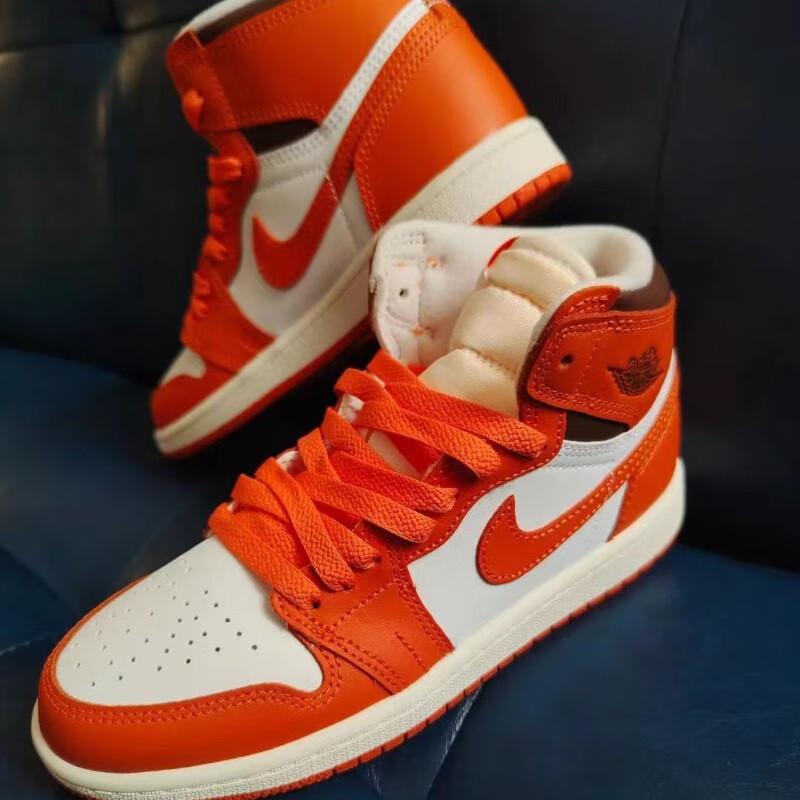 Детские кроссовки Air Jordan 1 High OG PS Starfish Orange White Cacao-Wow CU0449-101