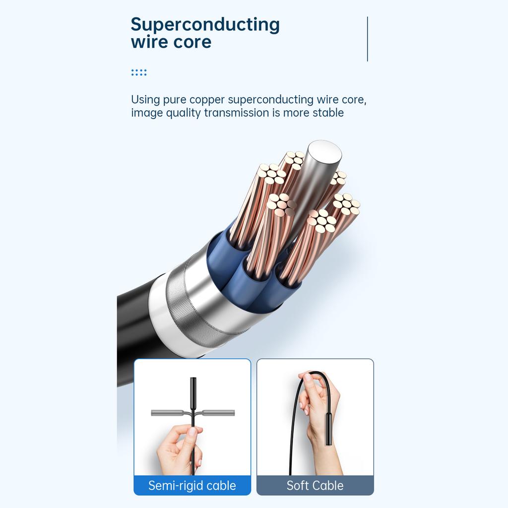 Промышленная эндоскопическая камера с разрешением 1920P, инспекционный инструмент с 8 светодиодами и 1,8-дюймовым цветным TFT-дисплеем