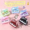 Kids Mini Electronic Piano Toy Music Interactive Portable Bag Decoration Hanging Pendant Keychain Keyring Piano Working Finger Piano Children Gift