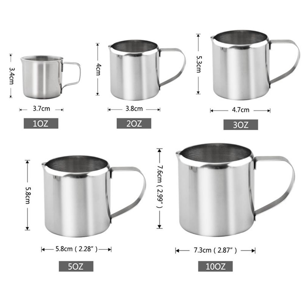 New Durable Spout Pitcher Milk Jug Stainless Steel Coffee Latte Cream Frothing