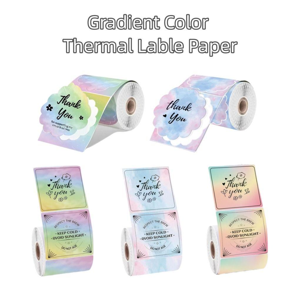 140pcs Tear-resistant Square Label Sticker Waterproof Printer Paper Portable Thermal Label Roll