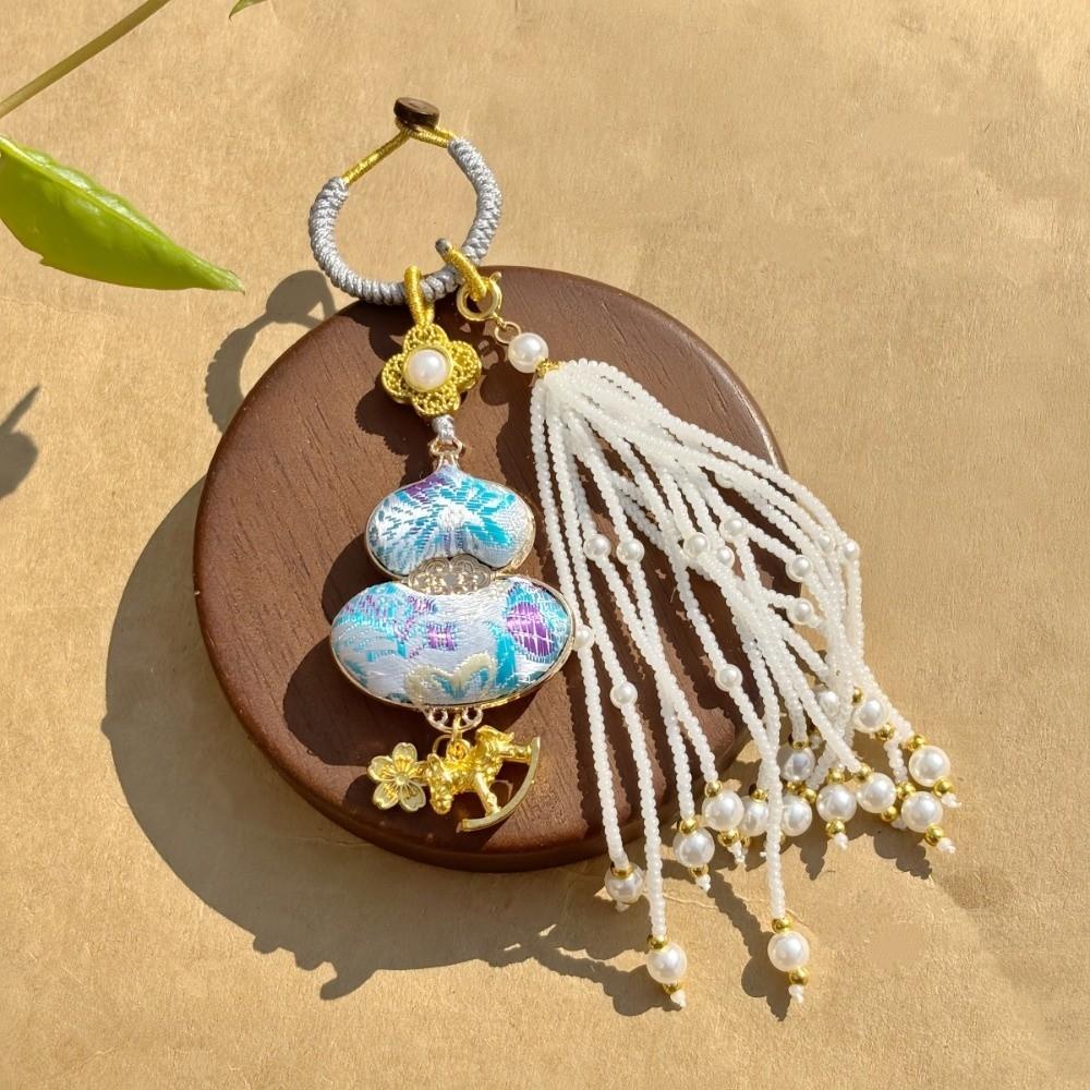 Horse Brocade Gourd Pendant Luxury Embroidered Cat Key Ring  Cheongsam Accessories