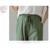 2026 Women's Thin Cotton-Linen Pants, High-Waisted, Loose-Fit, Cuffed, Nine-Quarter Length, Casual Harem Pants