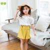 2022 Новый костюм для девочек, свежий топ на бретельках и шорты, костюм-двойка