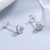 S925 Sterling Silver Earrings Korean Style Simple Love Heart Stud Earrings Diamond Heart-Shaped Earrings Silver Accessories