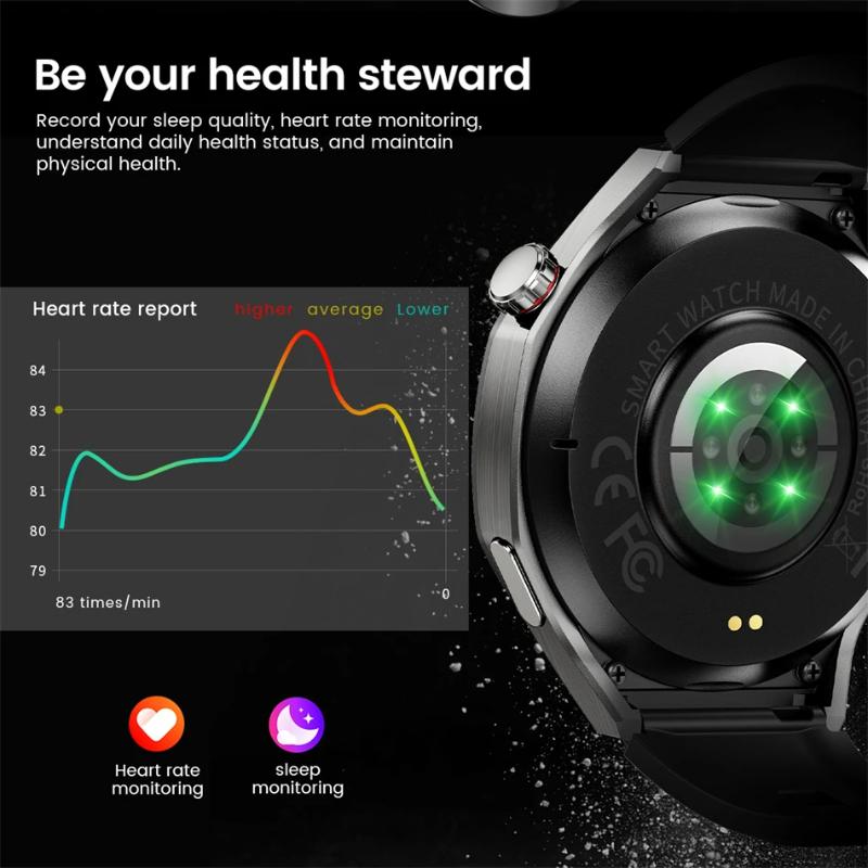 New Smart Watch Men NFC HD AMOLED Screen GPS Motion Trajectory Heart Rate Bluetooth Call Sports Smart Watch IP68 Wireless Charging