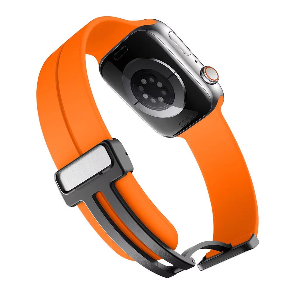 Strap For Apple watch bands 44mm 45mm 40mm 41mm 46mm 49mm Magnetic Silicone correa Bracelet iWatch Series 11 10 8 se 9 ultra 2 3