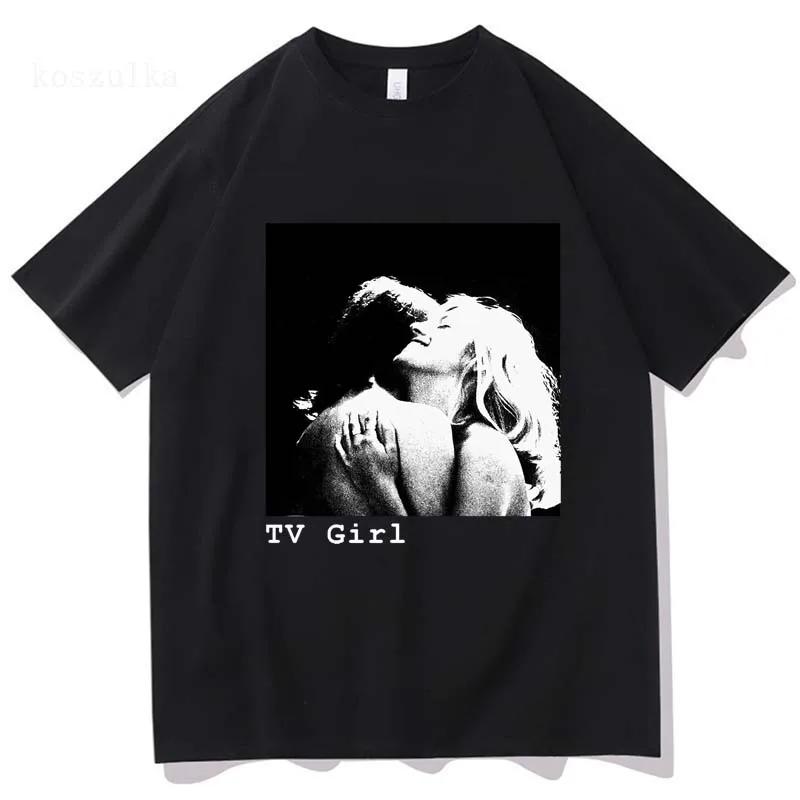 Футболка с рисунком TV Girl, короткий рукав, популярная уличная одежда, футболка, одежда в стиле аниме, всесезонная повседневная футболка, забавная одежда с принтом
