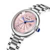 Silver Stainless Brand Pink Watch for Women Women's Wristwatch, Stylish, Business-Style, Steel, Waterproof, Name, Luxury, Gift, Simple, Cute,