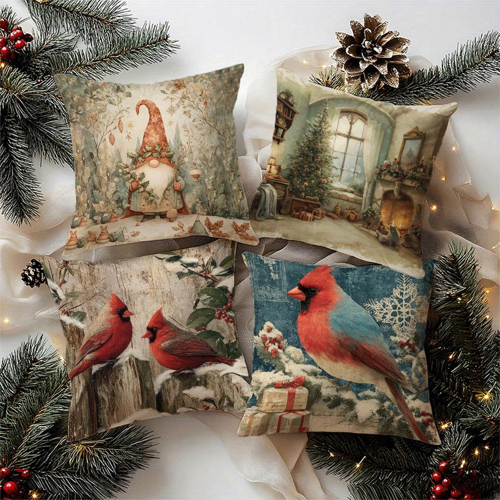 Рождественская наволочка с узором гномаПодходит для дивана, автомобиля, спальни, декоративная наволочка