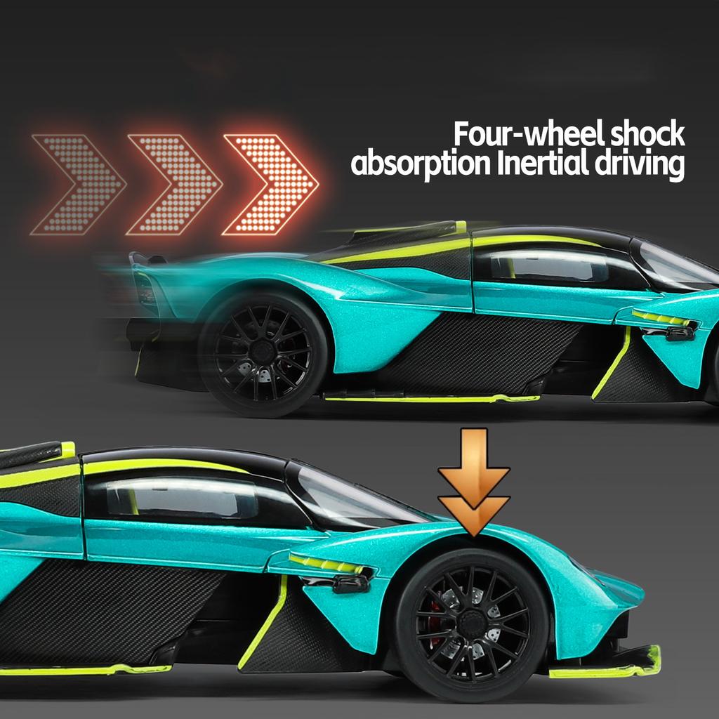 НОВЫЙ 1/23 Aston Martin Valkyrie Суперкар Сплав Модель Автомобиля Игрушка Литье под Давлением Металлическое Литье Звук и Свет Автомобильные Игрушки для Детей Транспортное Средство