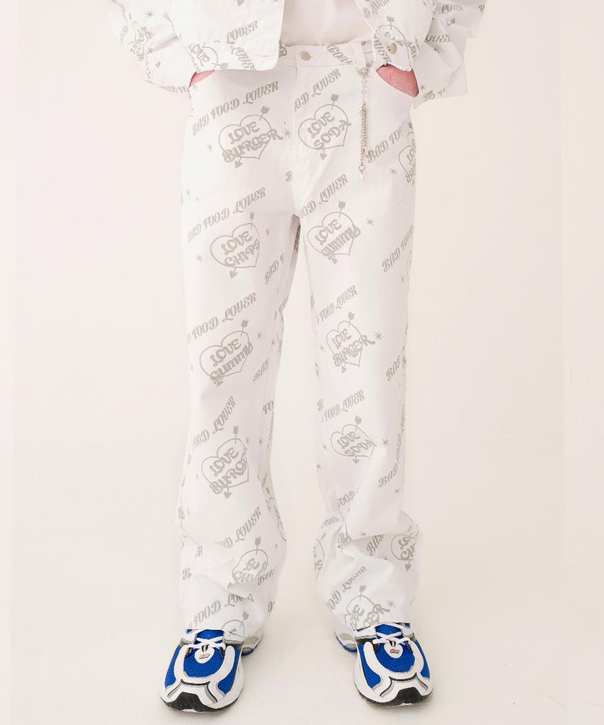 MAINBOOTH Love Jf Denim Pants(White)