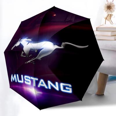 1 шт. Зонт с логотипом Mustang - автоматическое открытие и закрытие, прочный железный каркас, для официальных мероприятий yy251027020