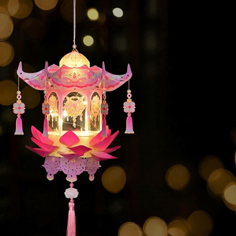 Glowing DIY Craft Material Kit PVC Handheld Lantern Mid-Autumn Festival Lantern  Home Decor