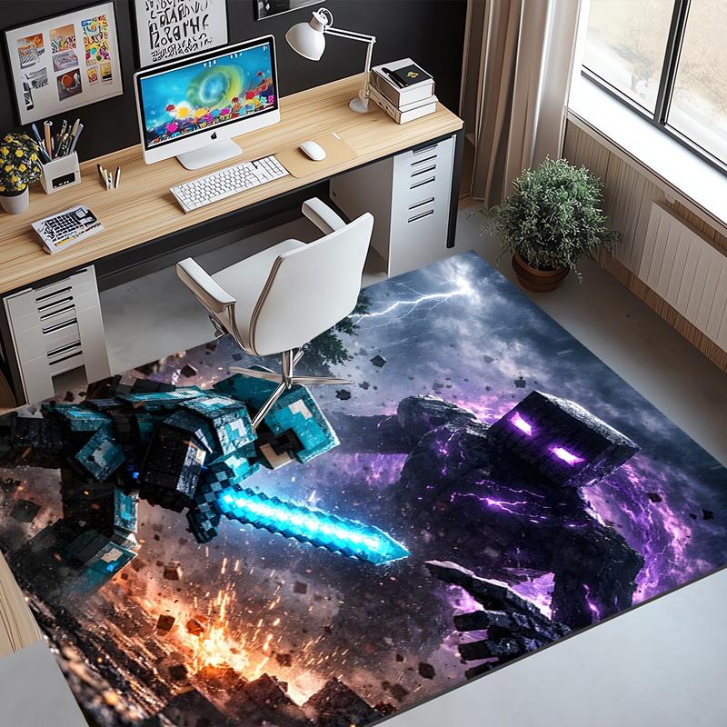 Gamer Pattern Rug, Indoor/Outdoor Mat, for Picnic, Gameroom, Bedroom, Office, Living Room, Home Decor Carpet, Birthday Gift