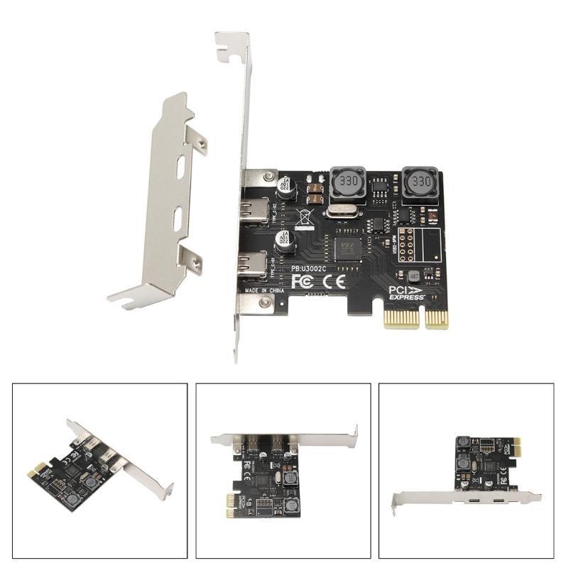 2-портовая плата расширения PCIe - USB C USB3.1 PCIEx1 Карта расширения 10 Гбит/с