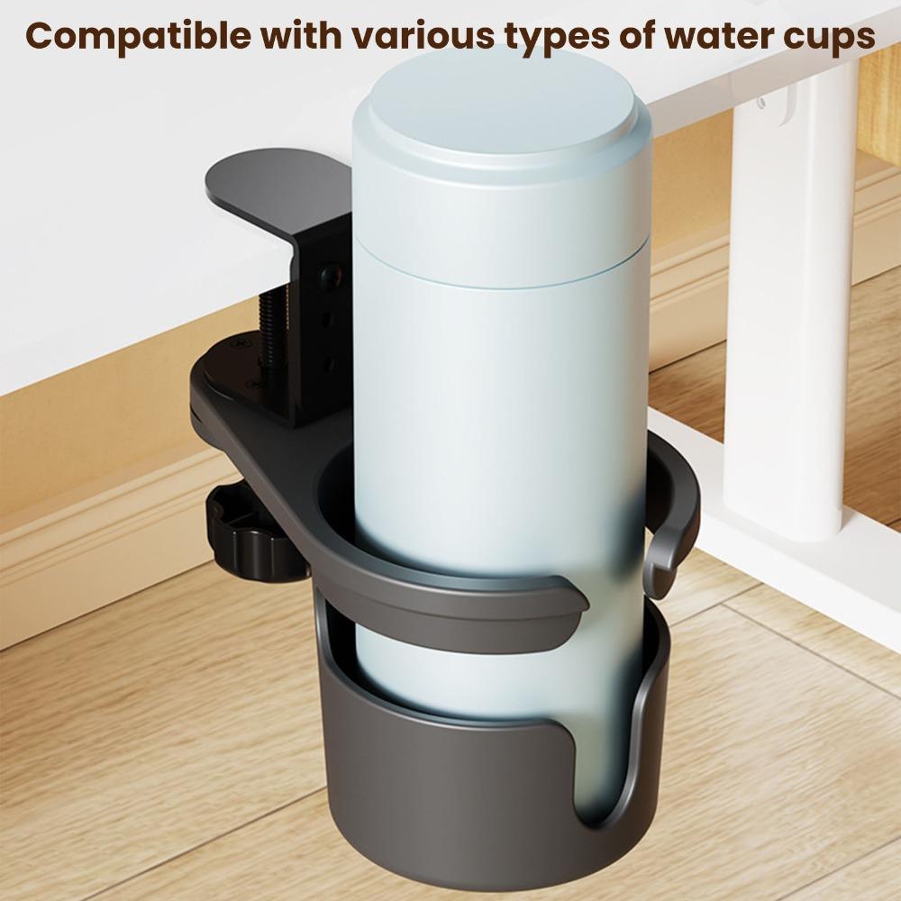 Black Clip On Cup Holder Rotatable Mug Holder Durable Desk Cup Holder Home School Office Dorm