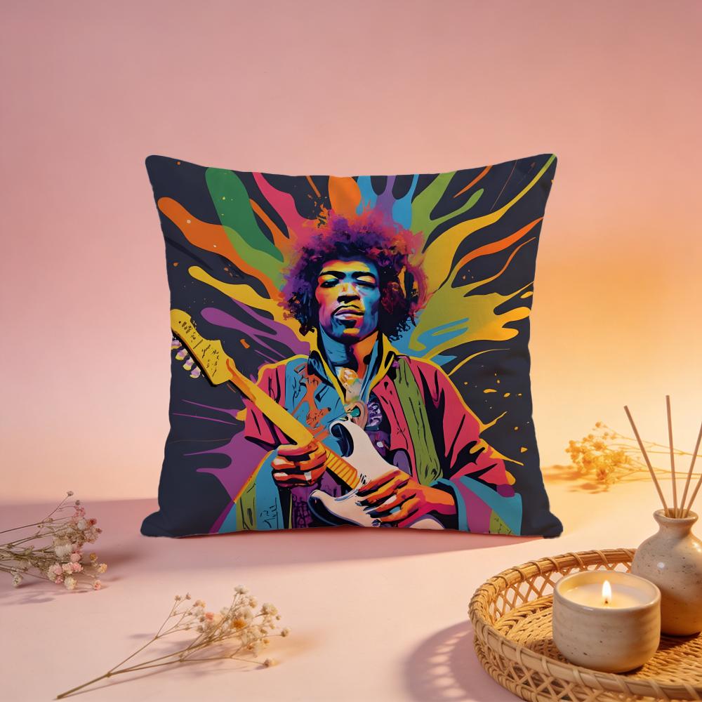 Fashion JJimi Hendrixful Cushion Cover Comfortable Durable Pillow Cover MultiScene for Home Office Car Sofa