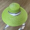 Women's fashion green eaves beach hat vacation photo modeling hat wide edge sun hat straw shade straw hat