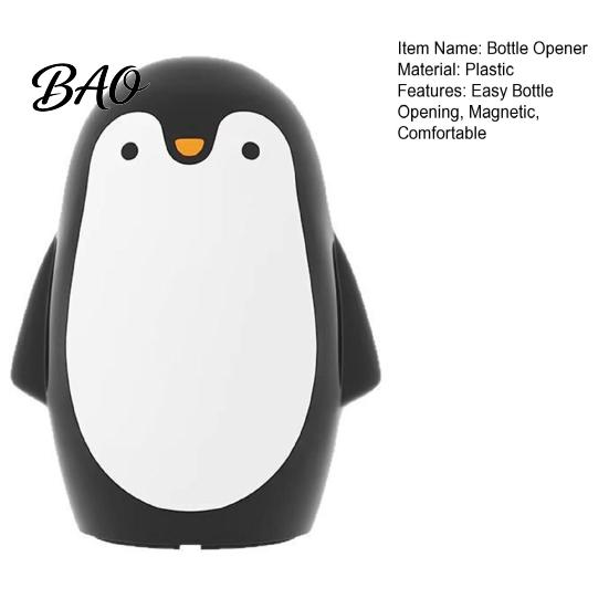 Barbecue Bottle Opener Magnetic Penguin Beer Opener, Funny Cap Remover with Wall Cute Mountable Design, Portable for Party Camping Glass Crown