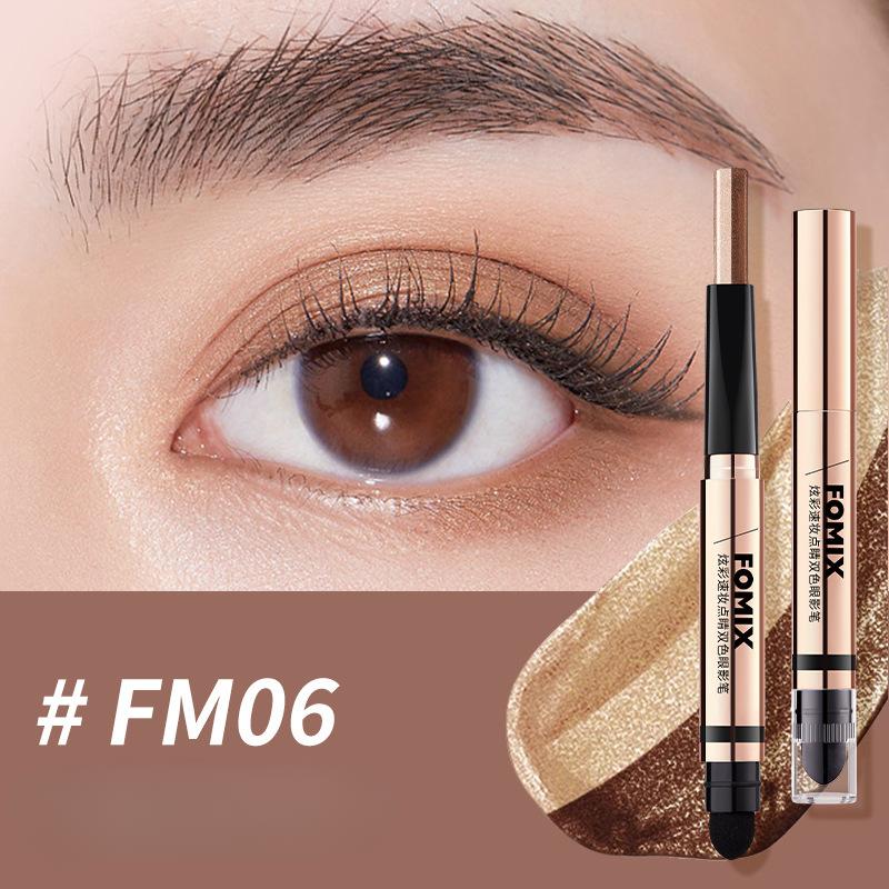 Colorful Instant Makeup Double-color Eyeshadow Pen Pearlescent Fine Glitter Contouring and Brightening Double-ended Earth-color Eyeshadow Stick