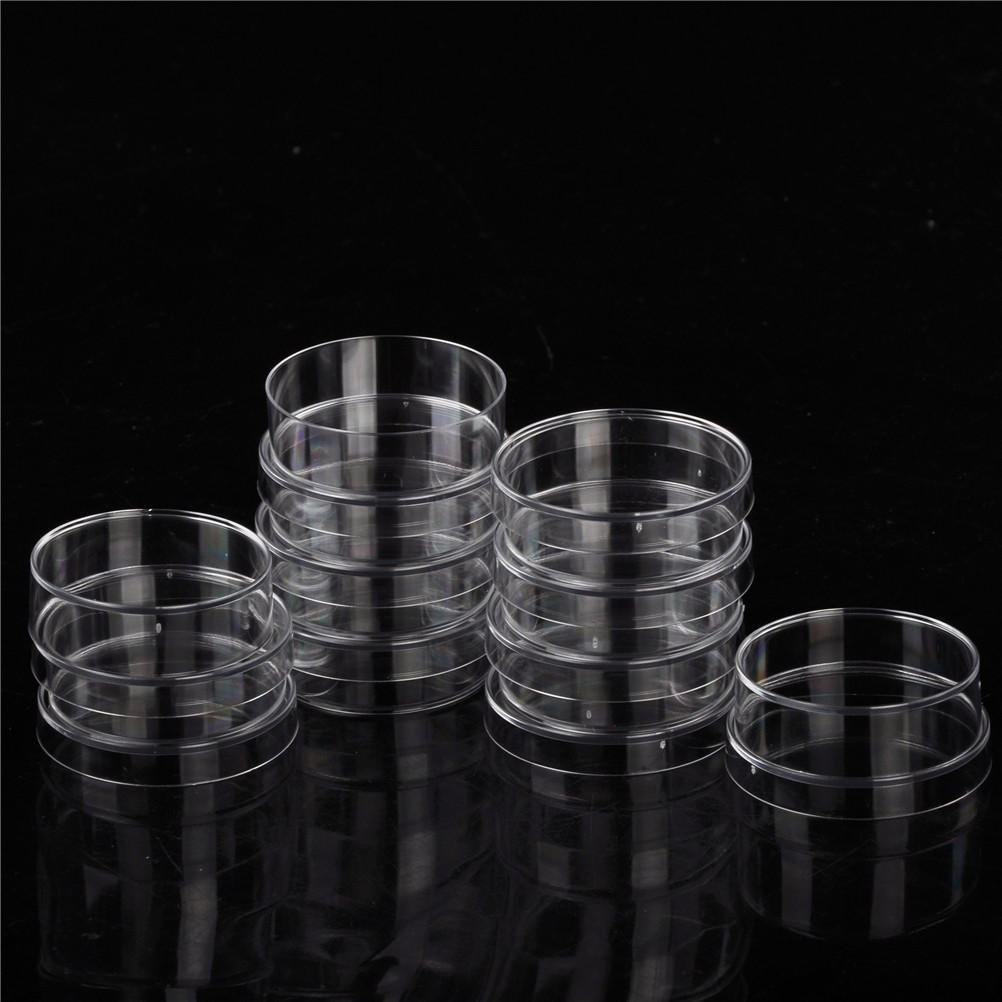 10X Sterile Polystyrene Plastic Petri Dishes Plate With Lids 35X15Mm