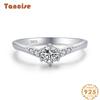 Tancise Classic 925 Sterling Silver Zircon Ring Ladies Jewelry Wedding Promise Party Gift
