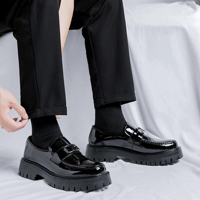 Мужская обувь, летняя, новая, британский стиль, деловая, повседневная, кожаная, на платформе, увеличивающая рост, одна педаль, обувь Doudou Tide 1061-R
