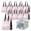 AZNABLE Insulated Lunch Bags, Eco-Friendly, Disposable, Insulated, 26 X 21 X 11 Cm (Pink) (Pack of 10)