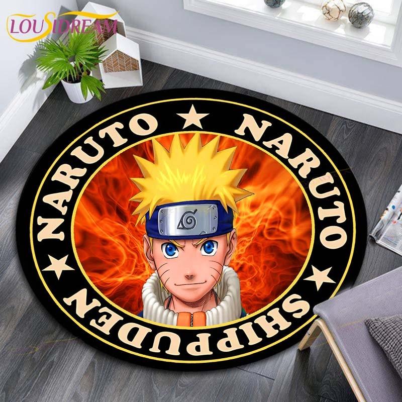 Круглые коврики с рисунком Наруто, геометрические противоскользящие напольные коврики для гостиной, декор для комнаты, домашние коврики, коврик для игр в стиле Наруто, детский коврик