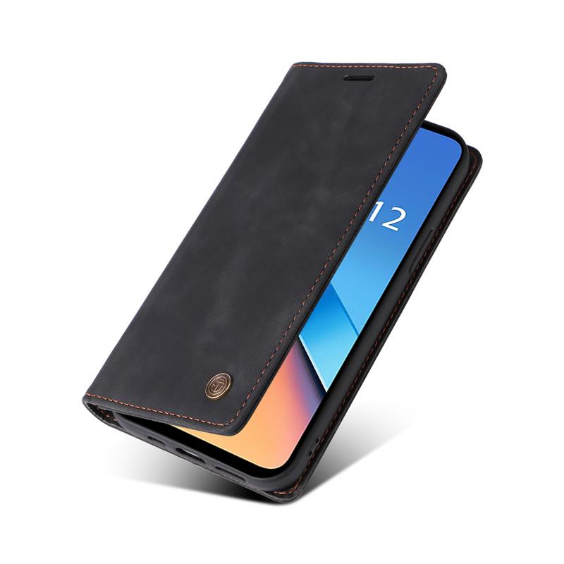 Кожаный чехол-книжка на для Xiaomi Redmi 12 4G 12C 10C 10 2022 Prime 13C 5G Чехол Присоска Кожаная Подставка Защитные сумки для телефона
