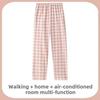 Women's Plaid Pajama Trousers: Comfortable, Loose-Fitting, Thin, Anti-Mosquito, Suitable for Home or Outdoor Wear with Wide Legs.