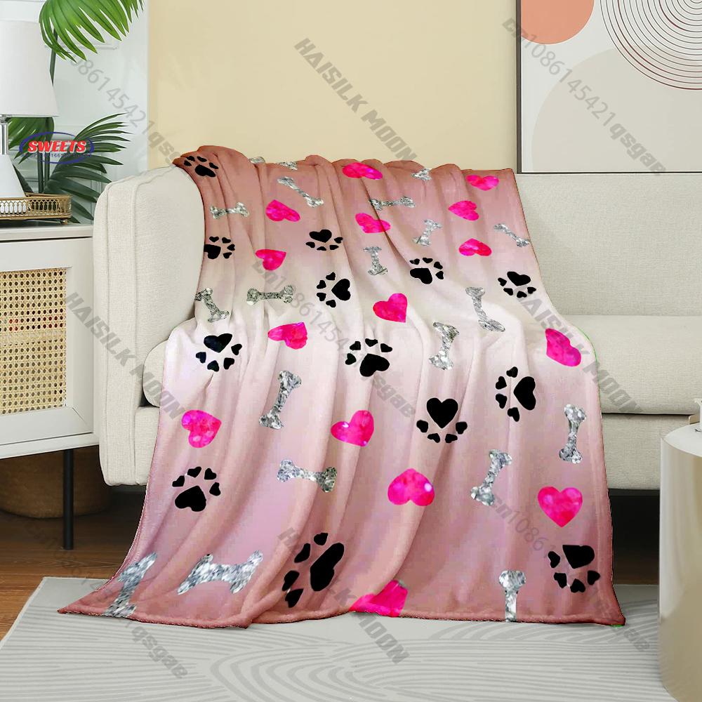 3D Cat Paw Theme Print Blanket for Boys Girls Adults,Soft Cozy Blanket for Home Bed Sofa, Xmas Holiday Birthday Gifts for Family