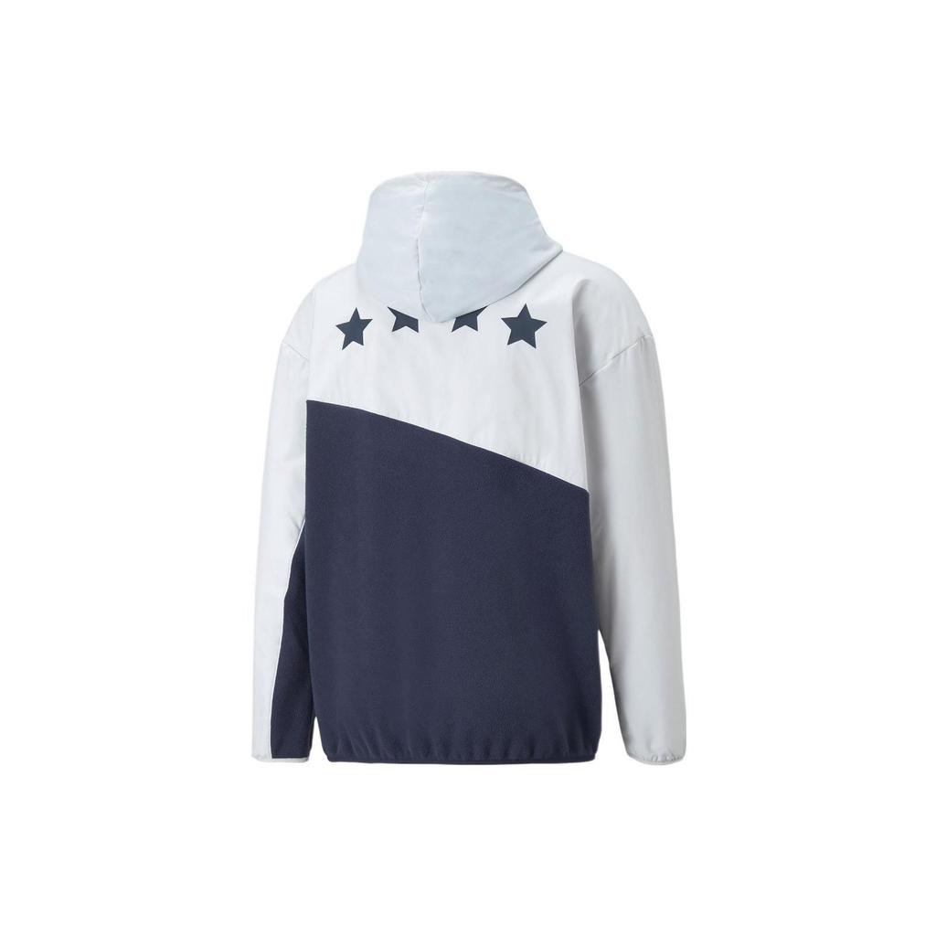 Puma Теплая флисовая толстовка с капюшоном American Vintage Italy National Team, мужские толстовки с капюшоном, серо-синие 767140-15